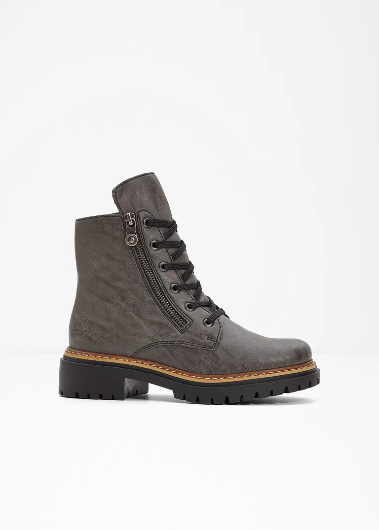 bonprix Lässiger Rieker Schnür Boot mit Warmfutter - grau