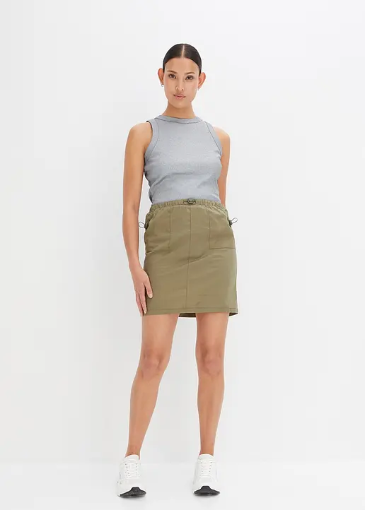 Bonprix Lässiger Rock Mit Hochwertigen Details - Grün - Damen