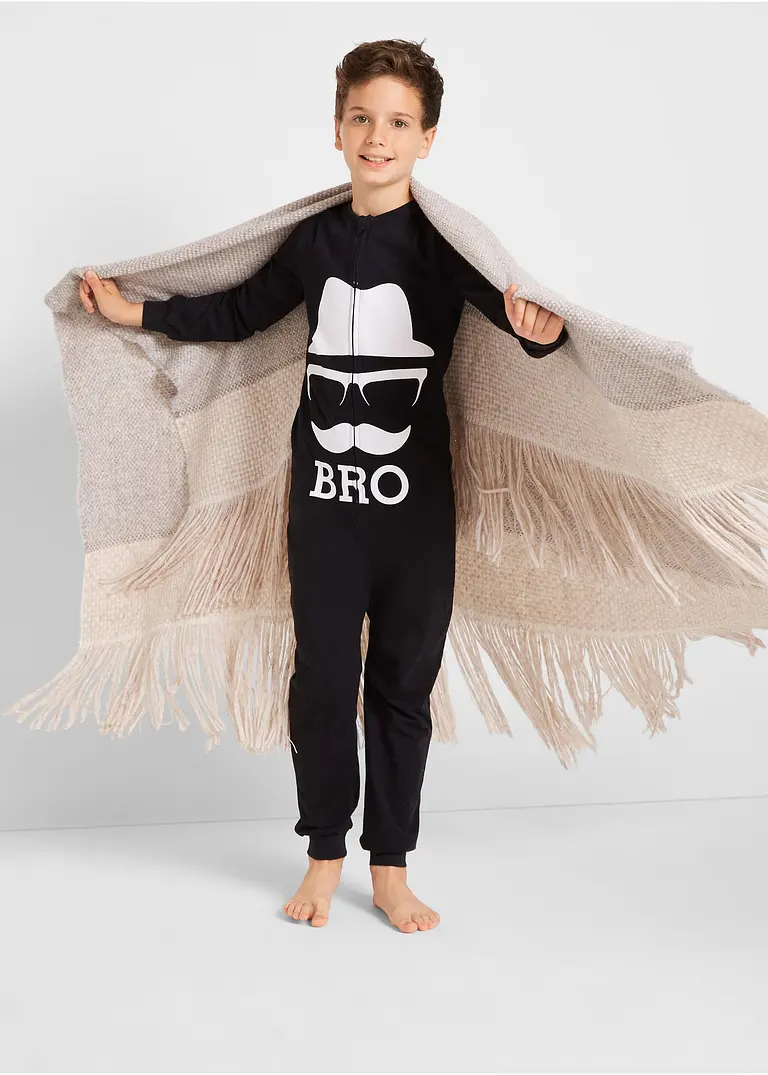 Bonprix Lässiger Schlafoverall Mit Bio-Baumwolle. Vorne Mit Einem Reißverschluss Und Ripp-Bündchen