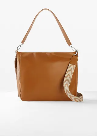 Bonprix Lässiger Shopper Mit Austauschbarem Tragegurt - Braun