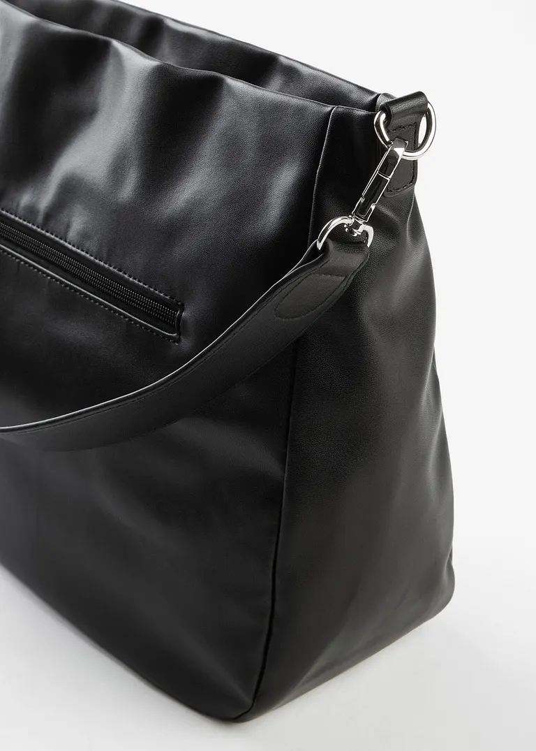 Bonprix Lässiger Shopper Mit Austauschbarem Tragegurt - Schwarz