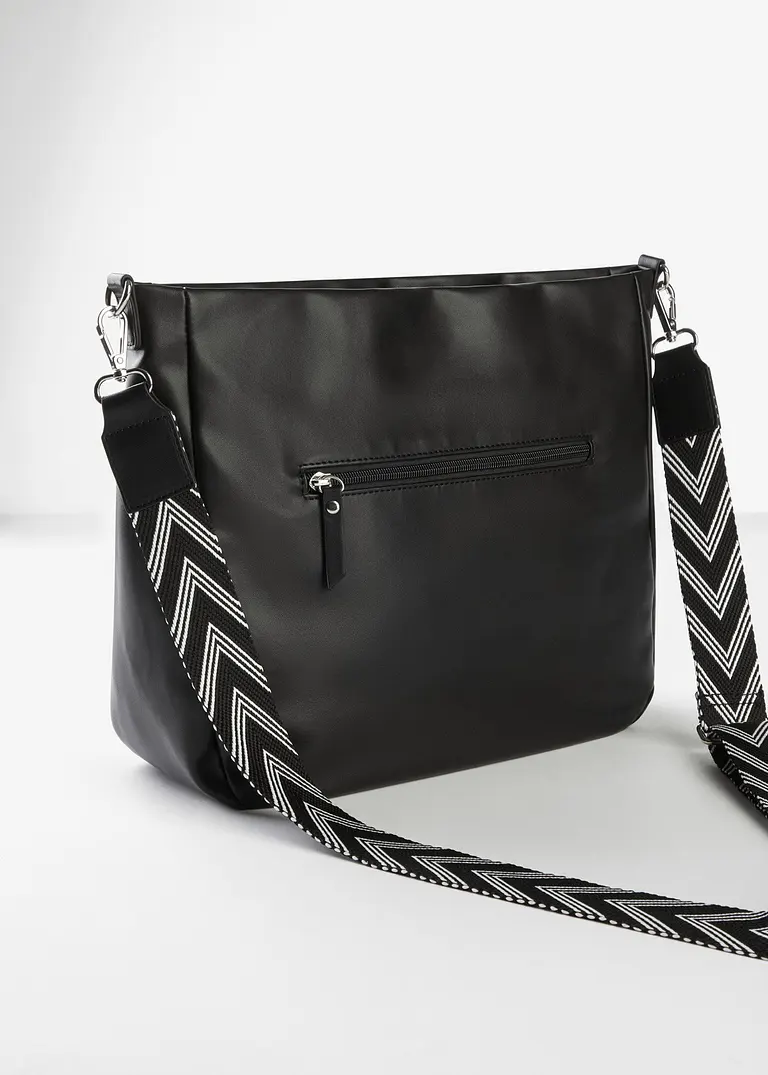 Bonprix Lässiger Shopper Mit Austauschbarem Tragegurt - Schwarz