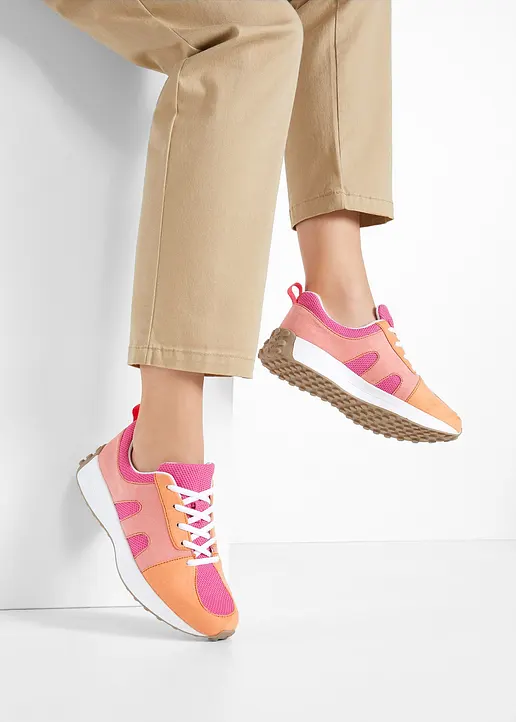 Bonprix Lässiger Sneaker Mit Profilierter Sohle - Pink - Damen