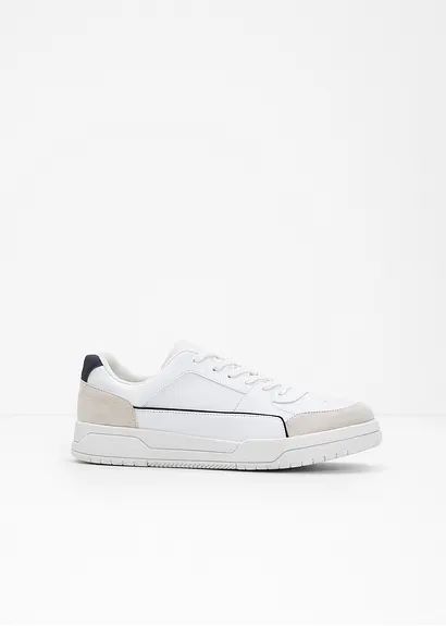 bonprix Lässiger Sneaker mit sportlichen Details - weiß
