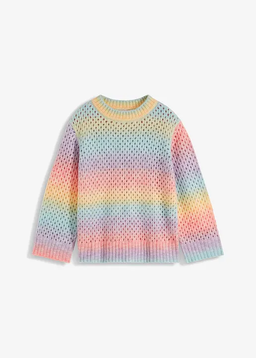 bonprix Lässiger Strickpullover mit Farbverlauf und weitem Arm - rosa