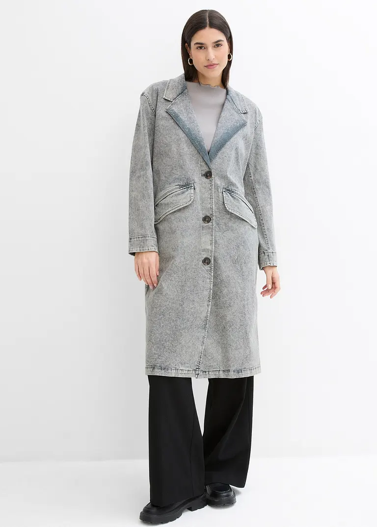 Bonprix Lässiger Trenchcoat Aus Twill Mit Taschen- Jedes Teil Ein Unikat
