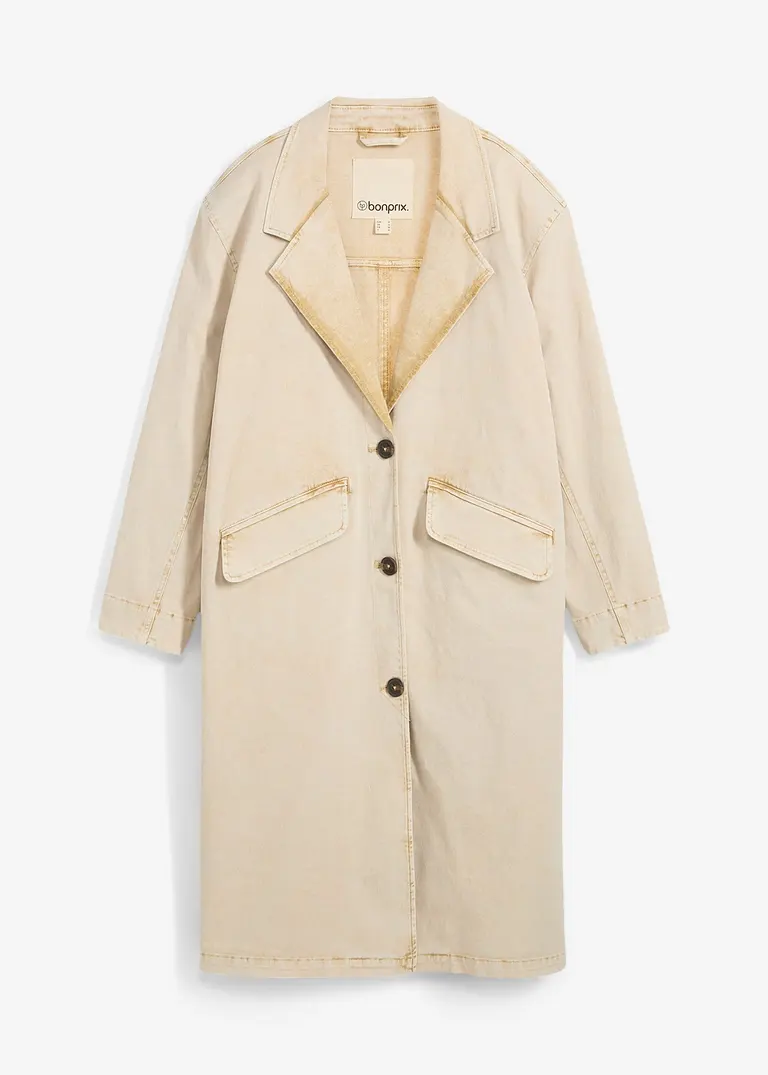 Bonprix Lässiger Trenchcoat Aus Twill Mit Taschen- Jedes Teil Ein Unikat