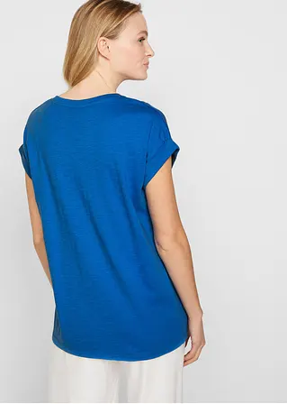 Bonprix Lässiges Baumwoll-Shirt Im 2er Pack. - Blau + Weiß