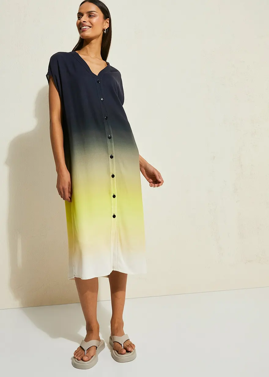 Bonprix Lässiges Kaftan-Kleid Mit Extravaganten Druck - Schwarz