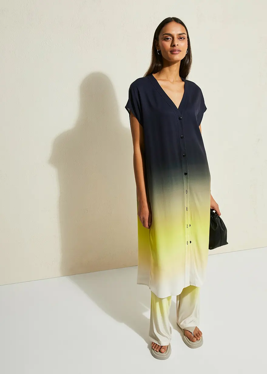 Bonprix Lässiges Kaftan-Kleid Mit Extravaganten Druck - Schwarz