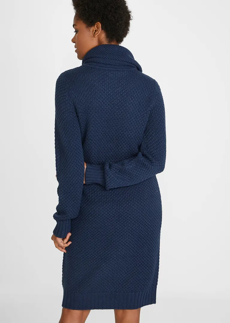 Bonprix Lässiges Kleid Aus Strick Mit Kordeln Und Lederimitat-Detail