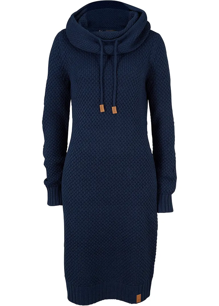 bonprix Lässiges Kleid aus Strick mit Kordeln und Lederimitat-Detail