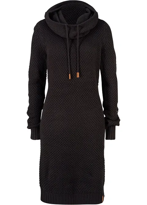 bonprix Lässiges Kleid aus Strick mit Kordeln und Lederimitat-Detail
