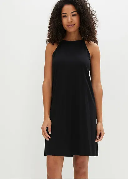 Bonprix Lässiges Kleid Mit Spaghetti-Trägern - Schwarz - Damen