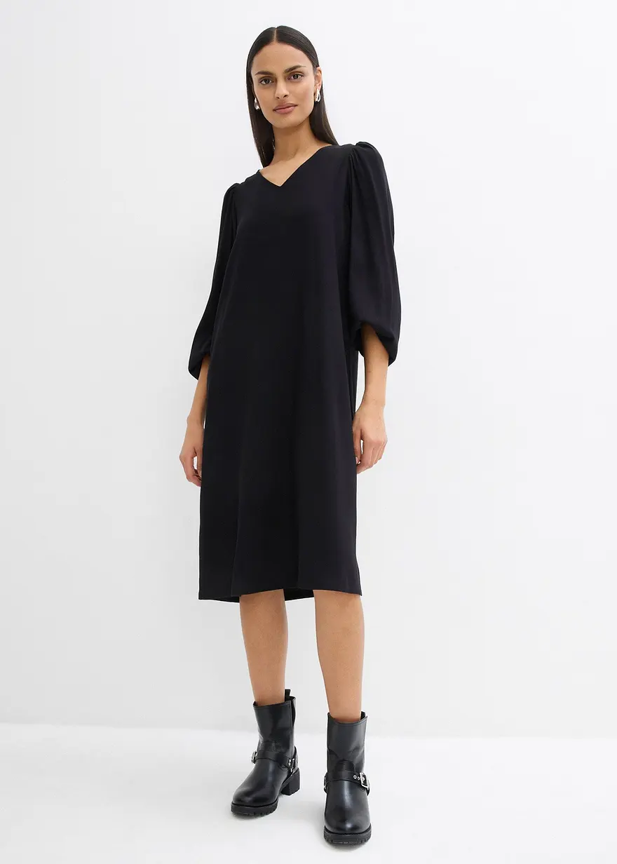 Bonprix Lässiges Kleid Mit Volumenärmeln Und Seitlichem Schlitz Am Saum