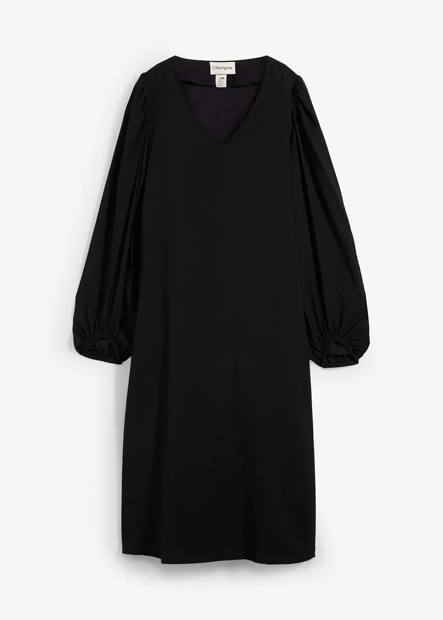 bonprix Lässiges Kleid mit Volumenärmeln und seitlichem Schlitz am Saum