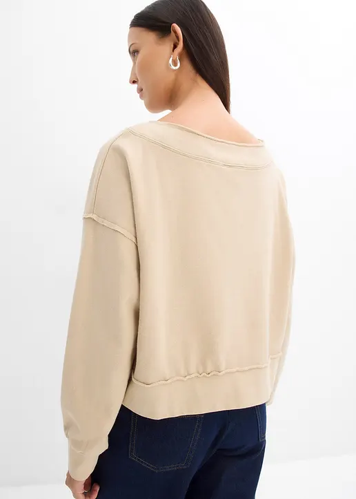 Bonprix Lässiges Oversize-Sweatshirt Im Washed Look - Grün