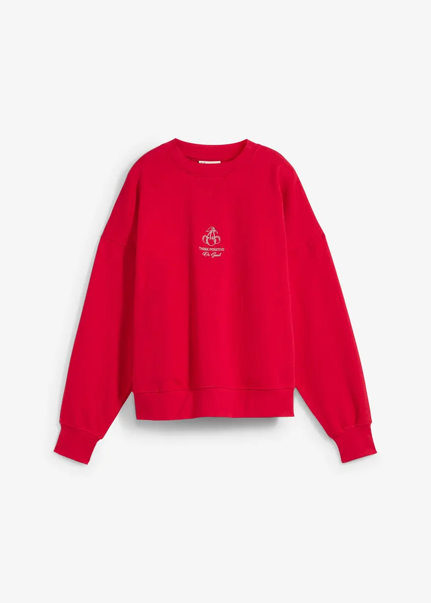 bonprix Lässiges Oversize-Sweatshirt mit Stickerei und überschnittener Schulter