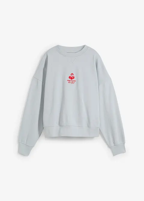 bonprix Lässiges Oversize-Sweatshirt mit Stickerei und überschnittener Schulter