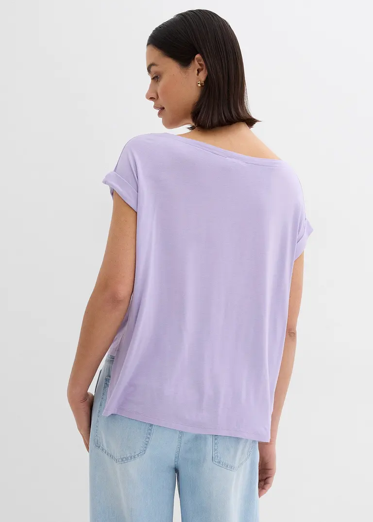 Bonprix Lässiges Oversize T-Shirt Aus Fließender Viskose - Lila