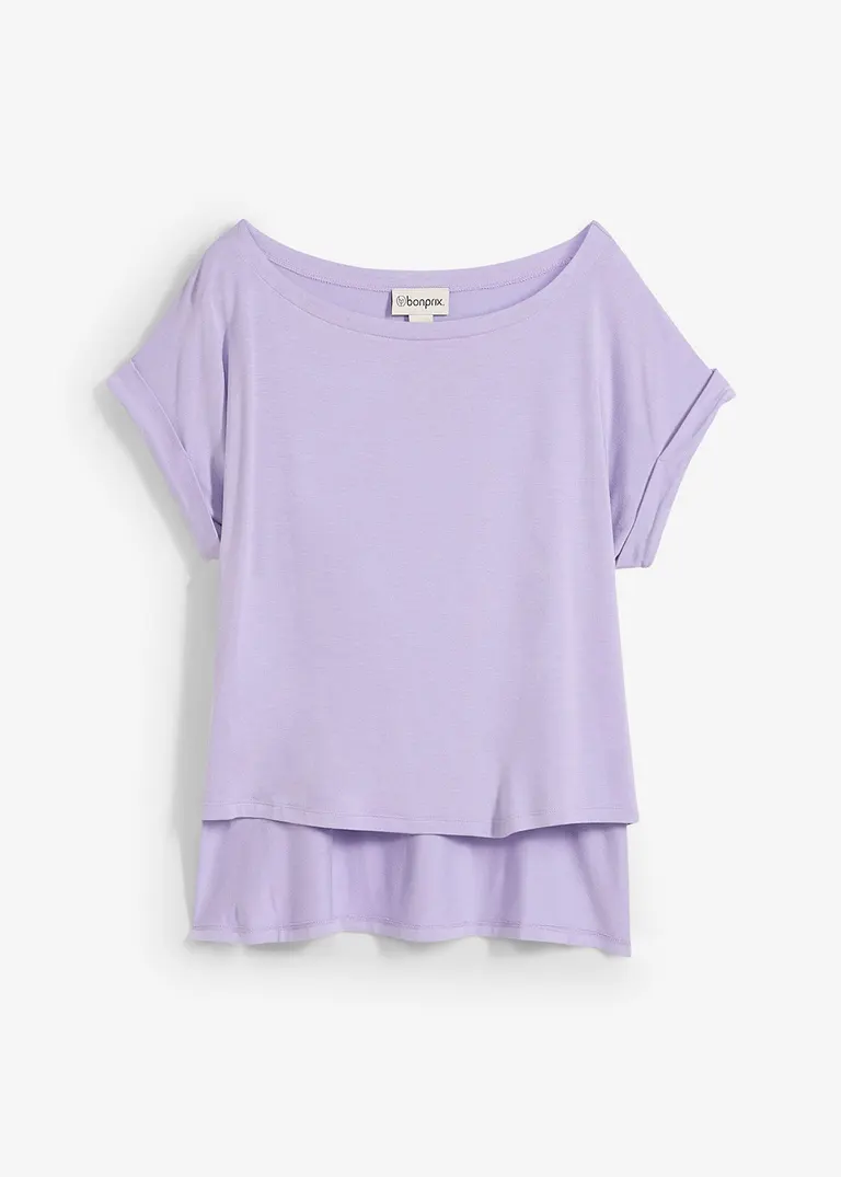 bonprix Lässiges Oversize T-Shirt aus fließender Viskose - lila