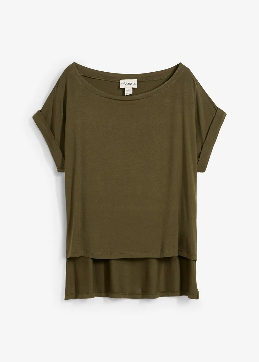 bonprix Lässiges Oversize T-Shirt aus fließender Viskose - grün