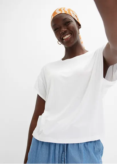 Bonprix Lässiges Oversized Shirt Mit Weitem Armloch - Weiß