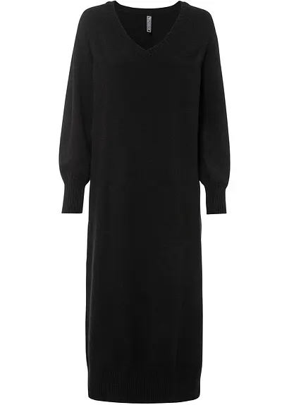 bonprix Lässiges Oversized Strickkleid in Maxilänge mit leichten Ballonärmeln