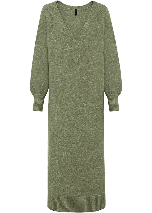 bonprix Lässiges Oversized Strickkleid in Maxilänge mit leichten Ballonärmeln