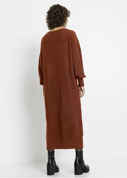 Bonprix Lässiges Oversized Strickkleid In Maxilänge Mit Leichten Ballonärmeln