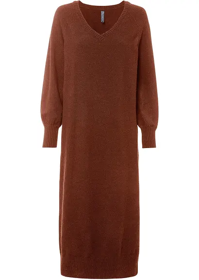 bonprix Lässiges Oversized Strickkleid in Maxilänge mit leichten Ballonärmeln