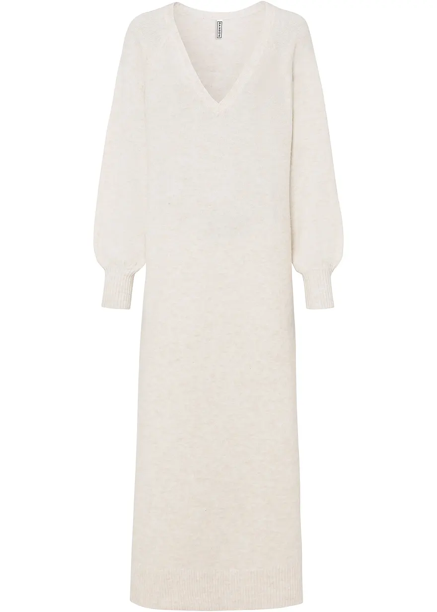 bonprix Lässiges Oversized Strickkleid in Maxilänge mit leichten Ballonärmeln