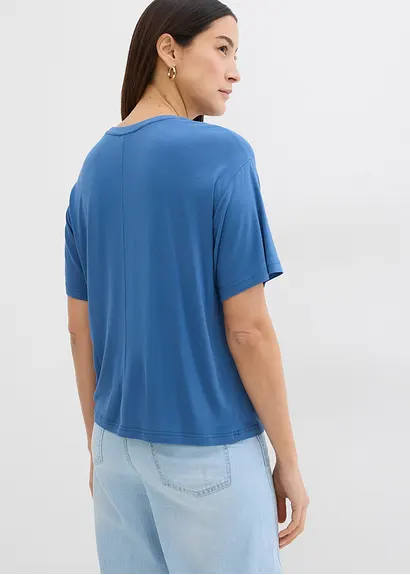Bonprix Lässiges Oversized T-Shirt Mit Aufdruck - Blau - Damen