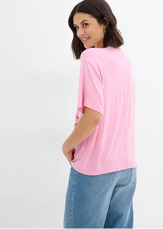 Bonprix Lässiges Oversized T-Shirt Mit Aufdruck - Pink - Damen