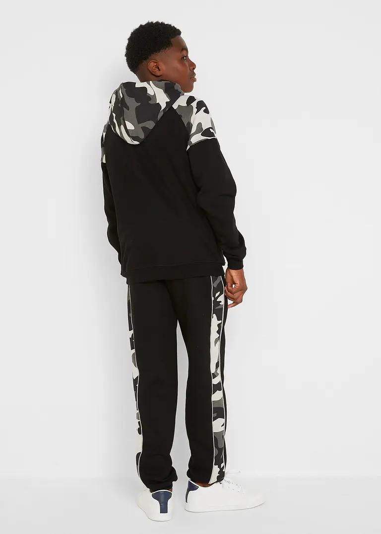 Bonprix Lässiges Set Mit Camouflage-Print - Schwarz Bedruckt