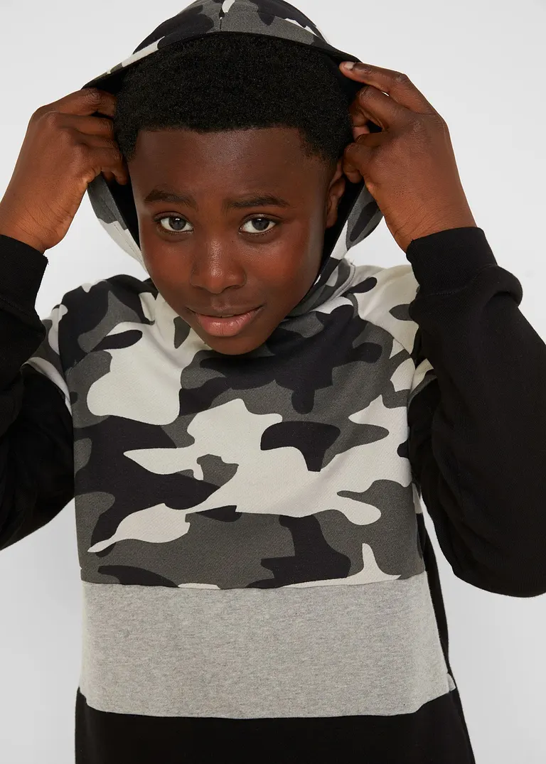 Bonprix Lässiges Set Mit Camouflage-Print - Schwarz Bedruckt