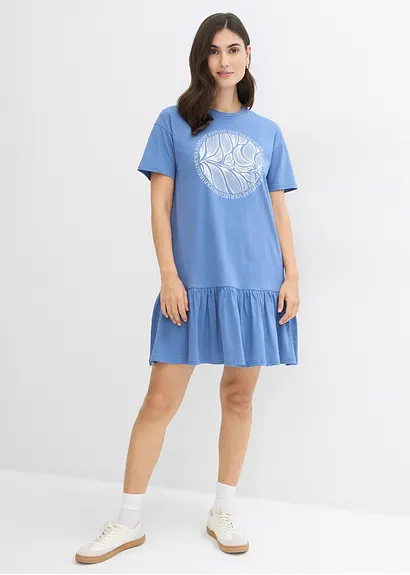 Bonprix Lässiges Shirt-Kleid Wirkt Durch Bio-Baumwolle Atmungsaktiv