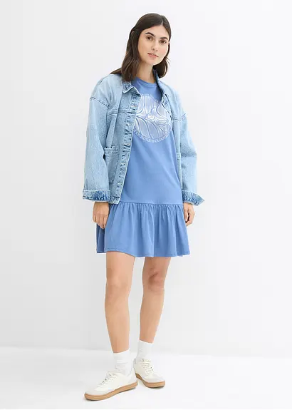 Bonprix Lässiges Shirt-Kleid Wirkt Durch Bio-Baumwolle Atmungsaktiv