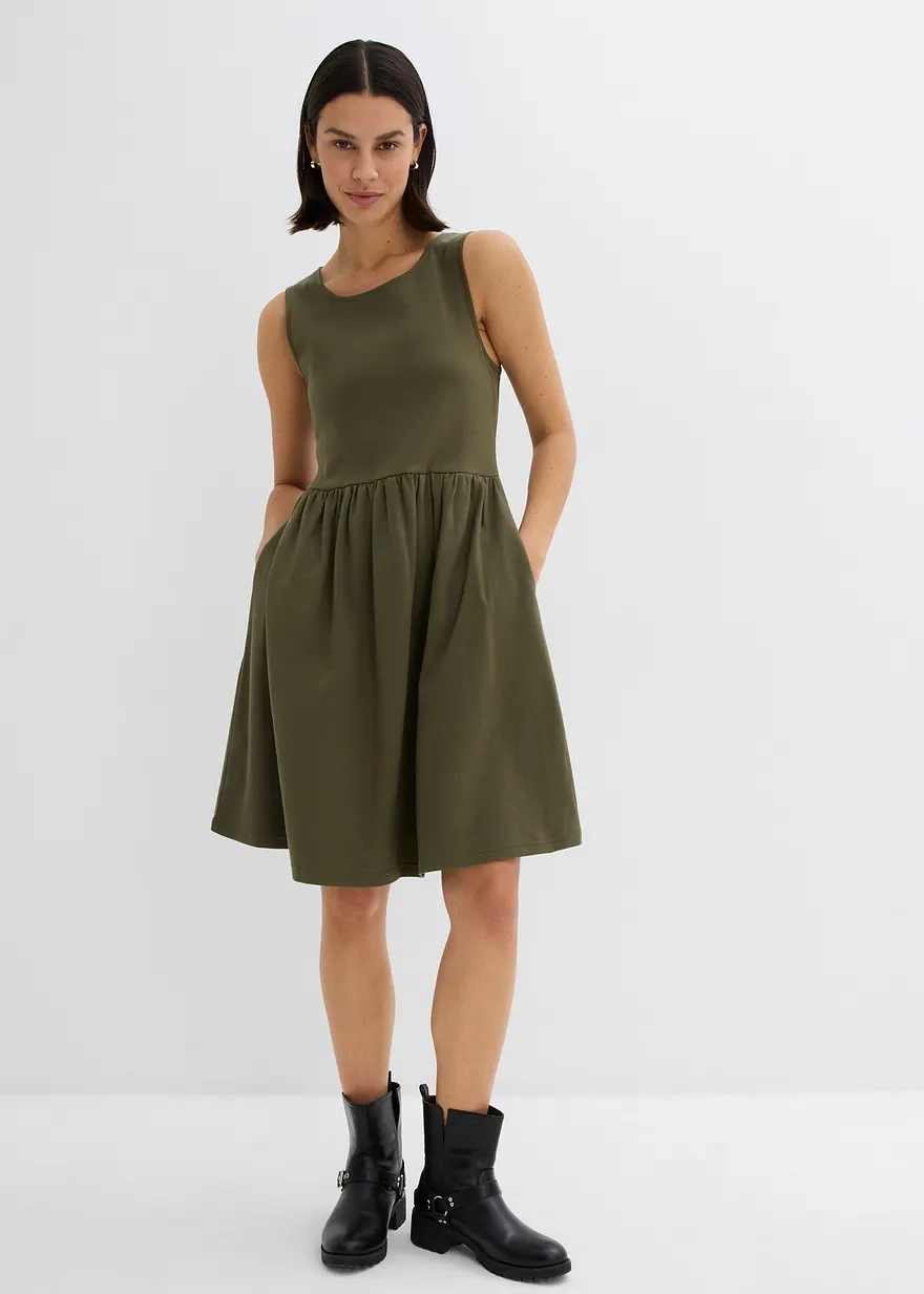 Bonprix Lässiges Shirtkleid Mit Eingriffstaschen - Grün - Damen