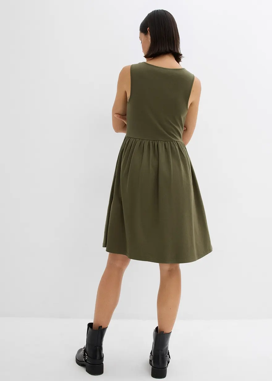 Bonprix Lässiges Shirtkleid Mit Eingriffstaschen - Grün - Damen