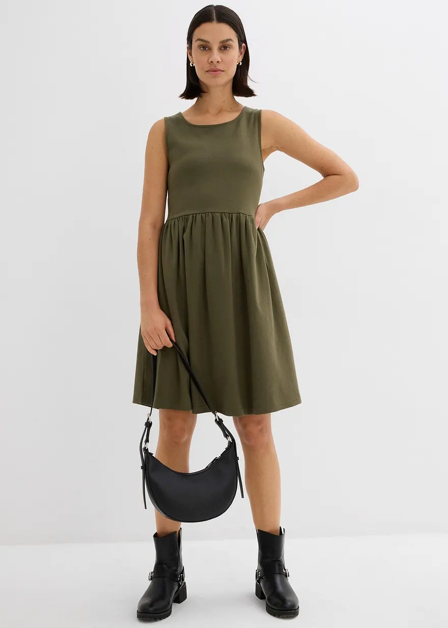 Bonprix Lässiges Shirtkleid Mit Eingriffstaschen - Grün - Damen