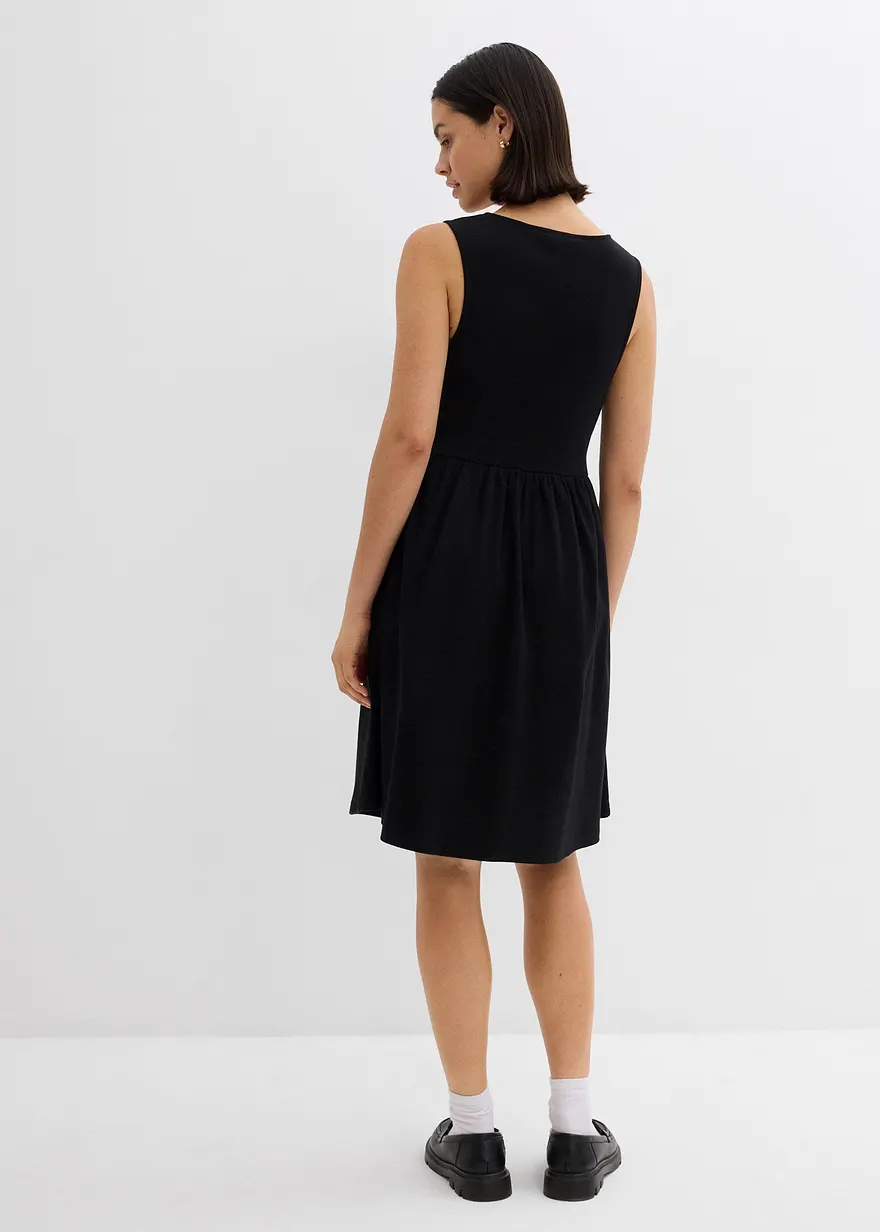 Bonprix Lässiges Shirtkleid Mit Eingriffstaschen - Schwarz