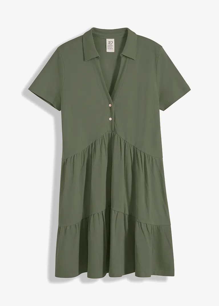 bonprix Lässiges Shirtkleid mit Polokragen - grün - Damen