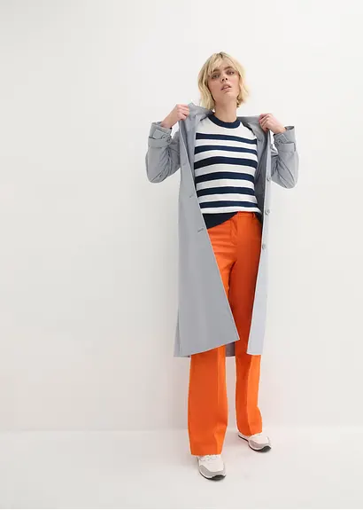 Bonprix Lässiges Strick-Shirt Mit Streife - Blau - Damen
