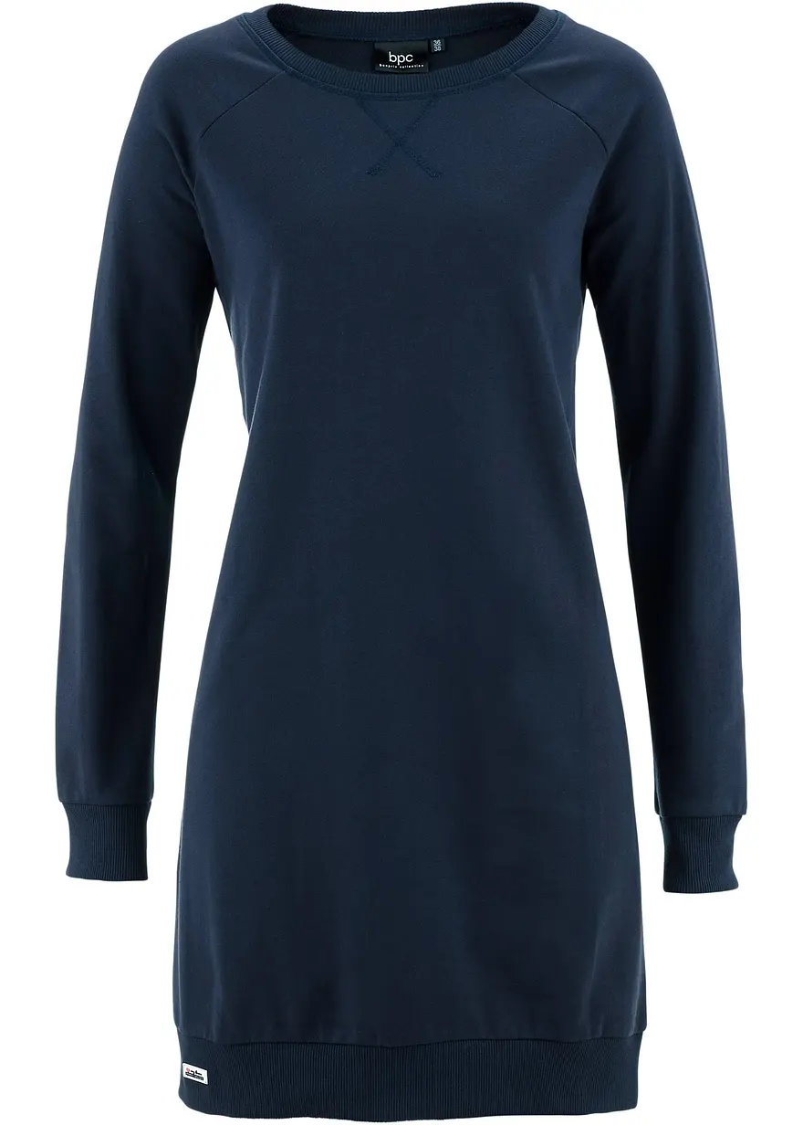 Bonprix Lässiges Sweatkleid Mit Rippbund - Blau - Damen