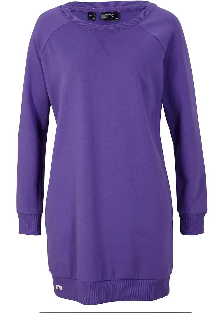 bonprix Lässiges Sweatkleid mit Rippbund - lila - Damen