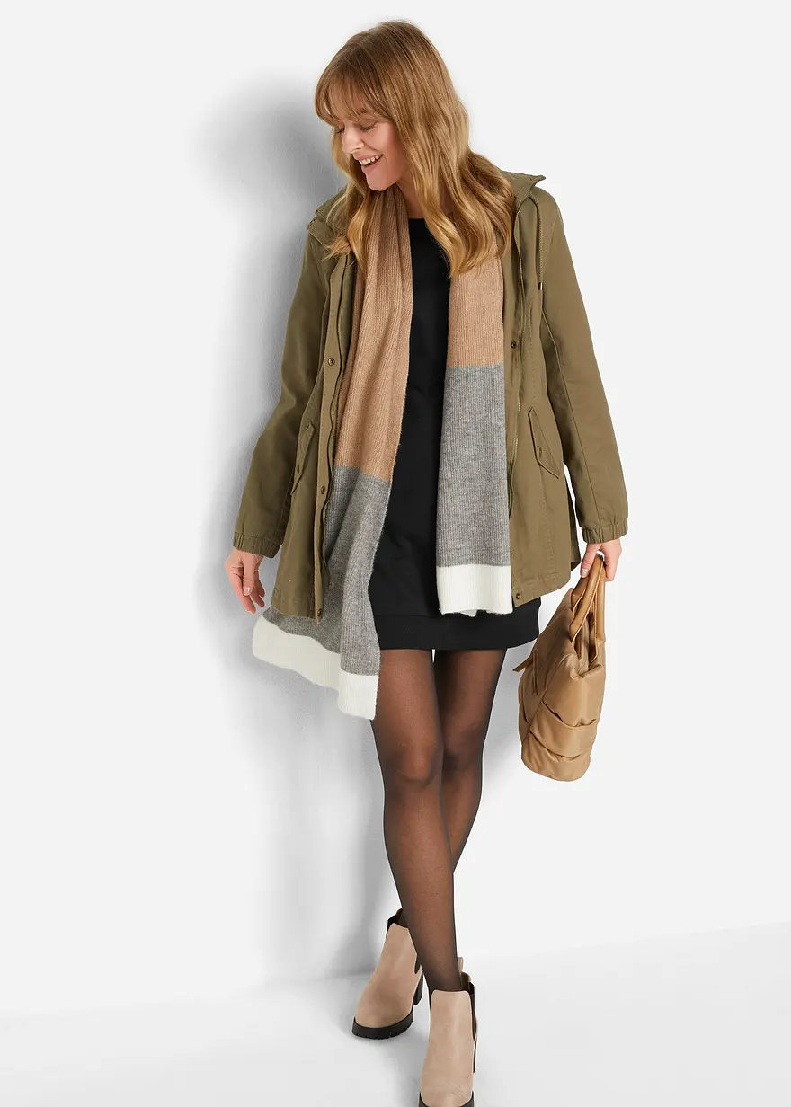 Bonprix Lässiges Sweatkleid Mit Rippbund - Schwarz - Damen