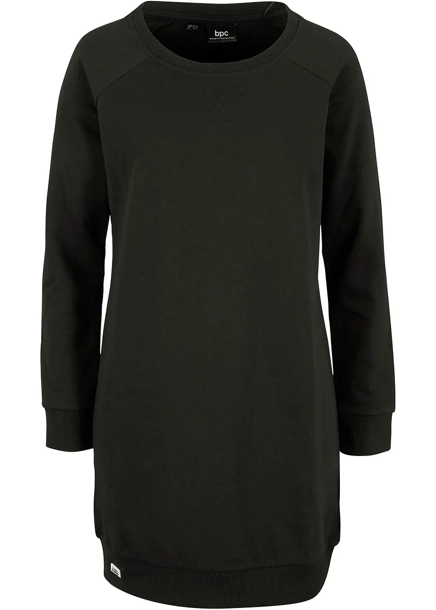 Bonprix Lässiges Sweatkleid Mit Rippbund - Schwarz - Damen