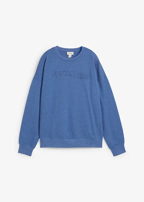 bonprix Lässiges Sweatshirt mit Bestickung - blau - Damen