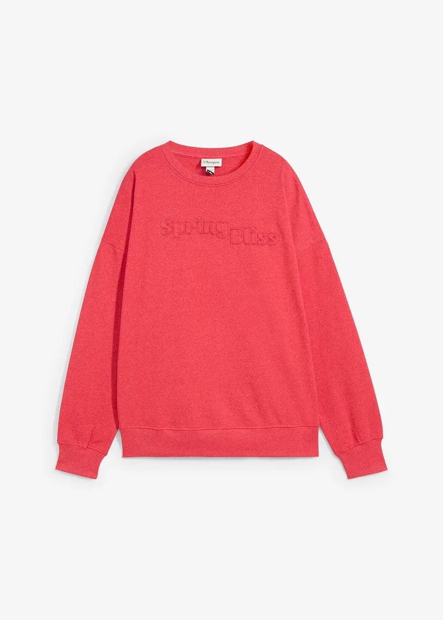 bonprix Lässiges Sweatshirt mit Bestickung - rot - Damen